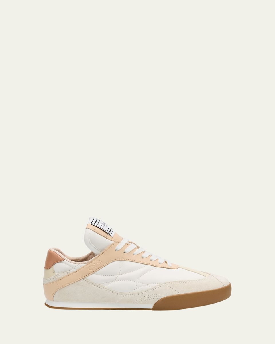 Kick Mixed Leather Low-Top Sneakers